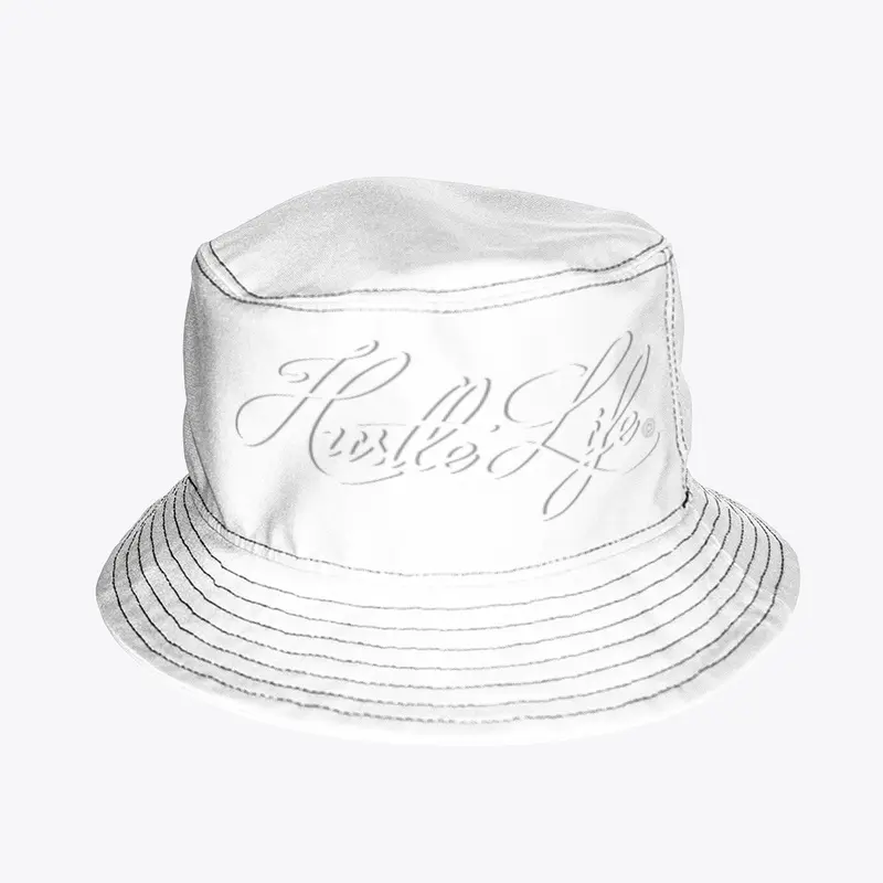 White Hustle Life Bucket Hat